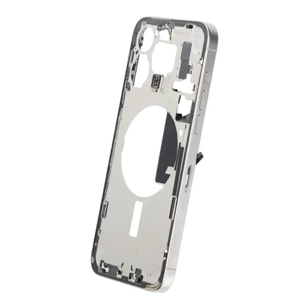 Mittenram med smådelar för iPhone 15 Pro Max - Vitt Titan OEM