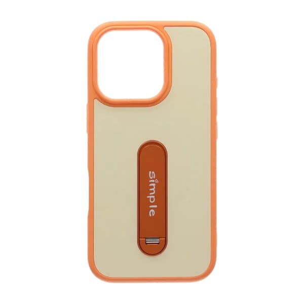 Etui med udfoldeligt roterende stativ til iPhone 16 Pro Max - Orange