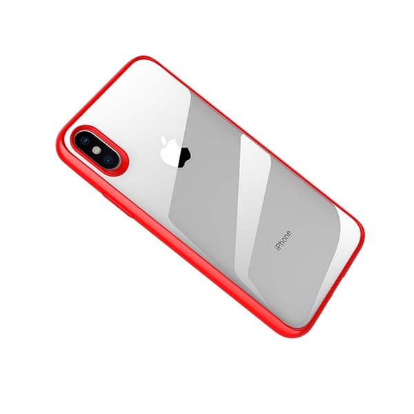 Stöttåligt Mobilskal iPhone XS Max - Röd/Transparent