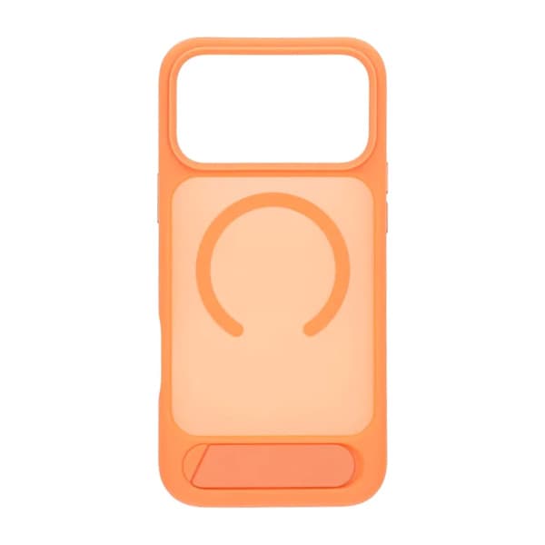 Black Feather Inclined Bracket Magnetic Case - iPhone 17 Pro Max Orange