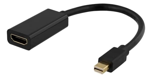 Deltaco Mini DisplayPort - HDMI-sovitin, 0,2 m - Musta