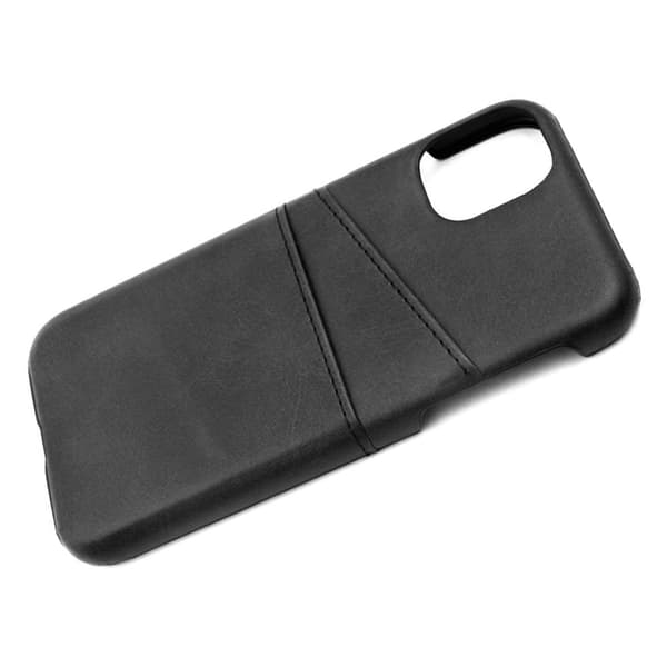 Læder telefoncover med kortplads iPhone 11 - Sort