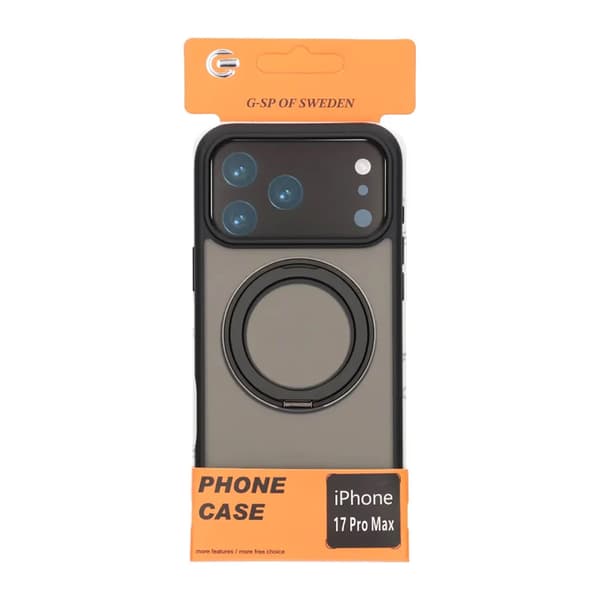 Mobilcover Roterende Magnetisk Stand til iPhone 17 Pro Max - Sort