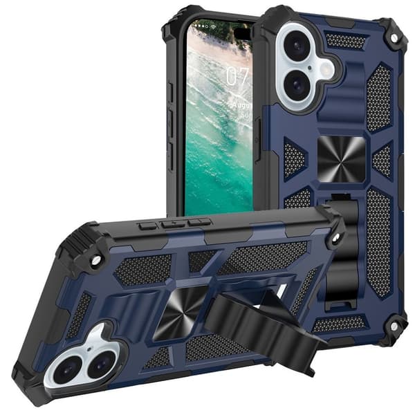 iPhone 16 Plus cover med ringholder - Blå