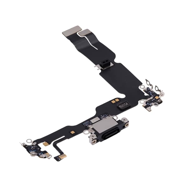 iPhone 15 Plus opladerstik med flexkabel - Sort