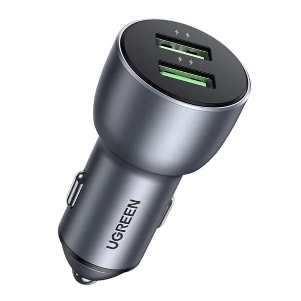 Ugreen 2x UBB-A Billaddare QC 3.0, 36W - Grå