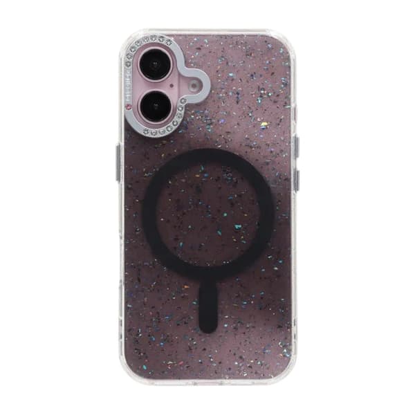 Glitter Diamond Magnetisk Cover - iPhone 16 Sort