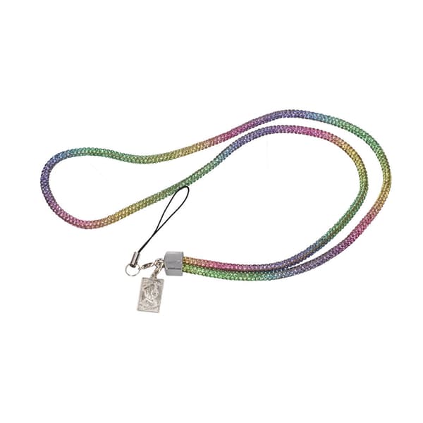 Fuld diamant tag gudinde lanyard regnbuefarve