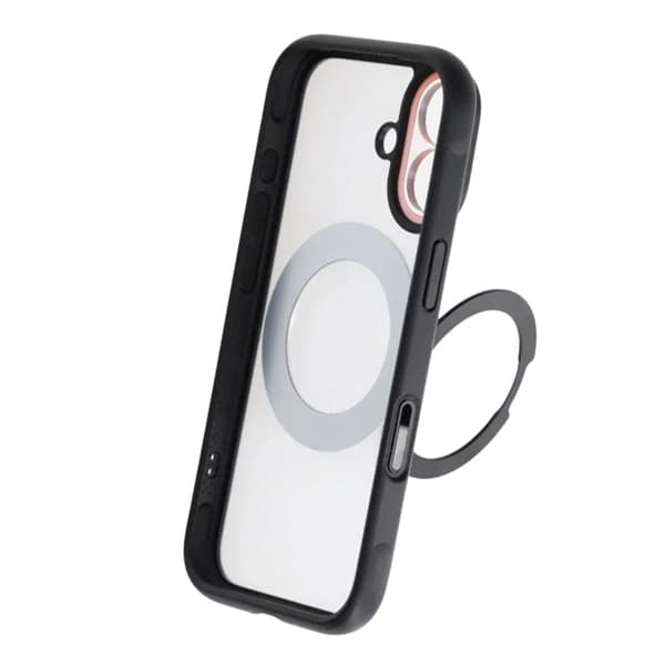Clear Glow 360-degree Rotating MagSafe Stand Case For iPhone 17 Black