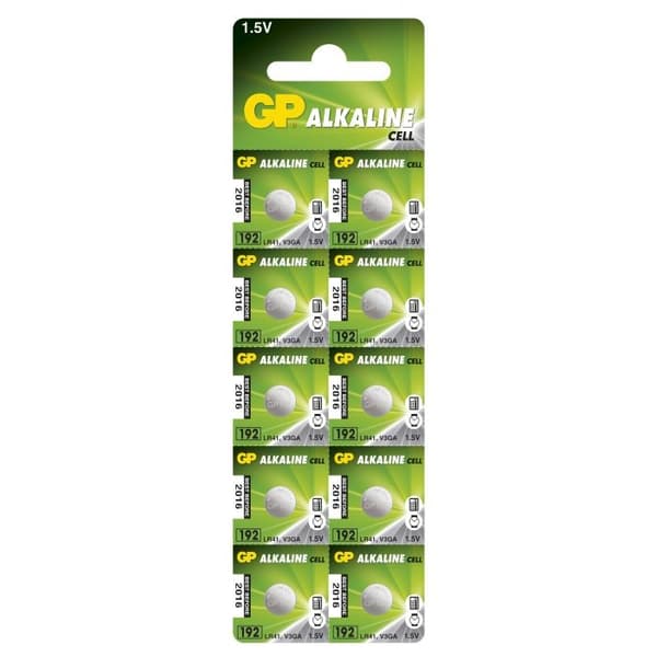 GP 192-C10 LR41 knapcellebatteri - 10 stk.