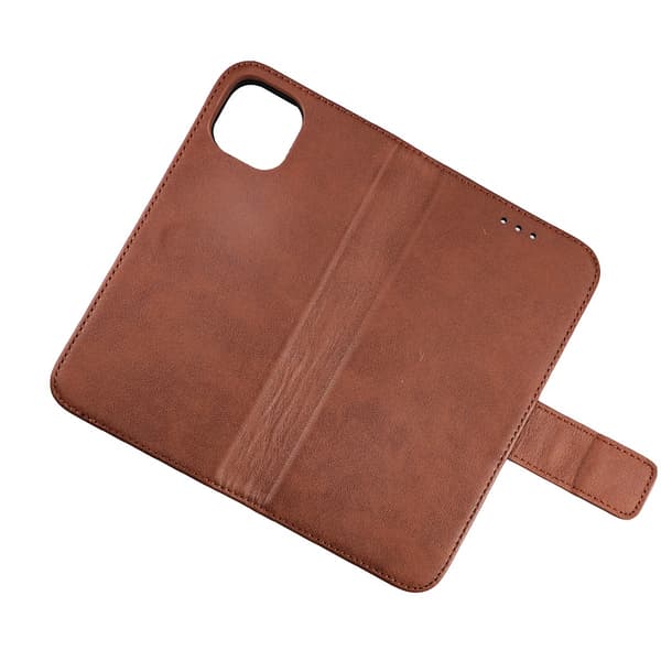 iPhone 13 Mini Plånboksfodral Läder Rvelon - Brun