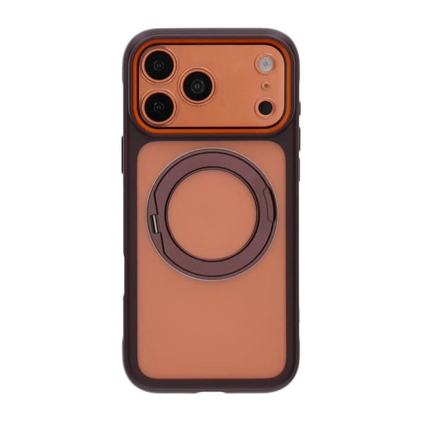 Clear Glow 360 Rotating MagSafe Stand Case For iPhone 17 Pro/18 Pro Wine Red