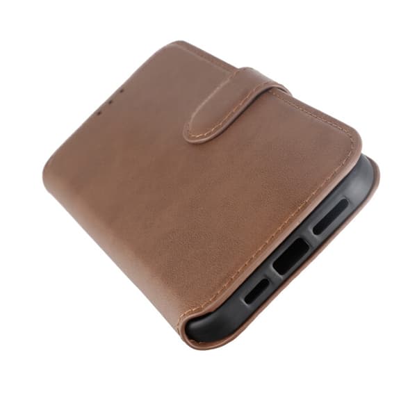iPhone 15 Plus Plånboksfodral Läder Rvelon - Brun