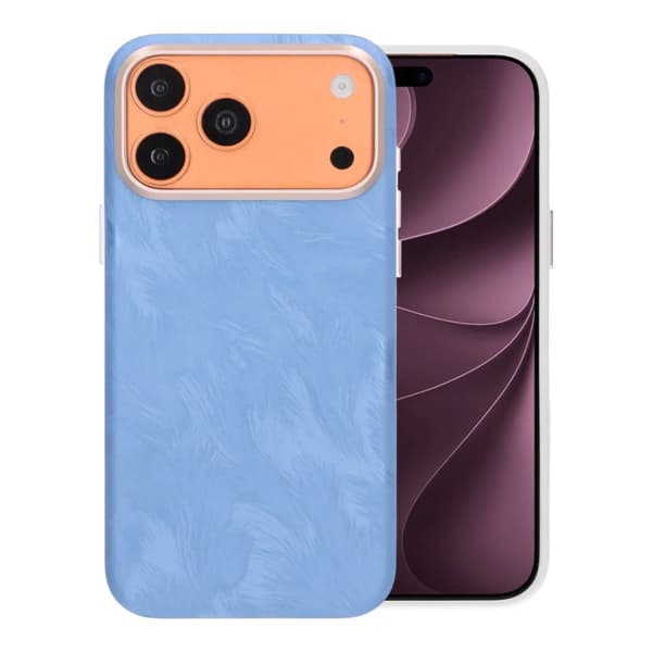 Plume Tekstureret Vegansk Læder Magnetisk Etui Til iPhone 17 Pro Max/18 Pro Max Blå