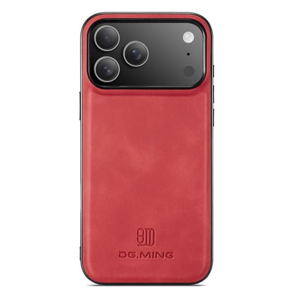 DG.MING iPhone 18 Pro Max/17 Pro Max PU-nahkakotelo - Punainen