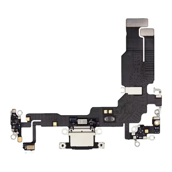 Latausliitin joustokaapelilla iPhone 15 Plus - Musta