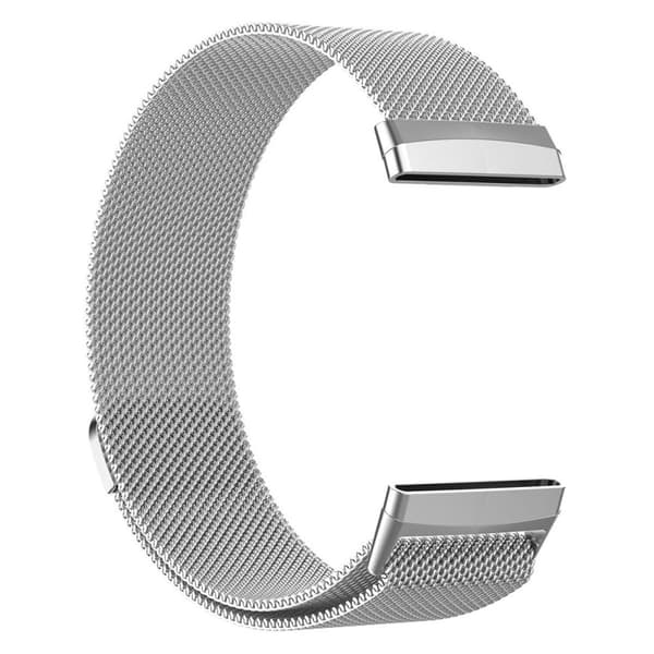 Fitbit Versa 4 / Sense 2 urrem i rustfrit stål, størrelse L - Sølv