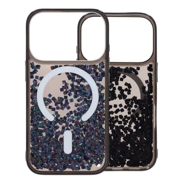 Diamond Quicksand Magnetisk Cover Til iPhone 17 Pro Sort