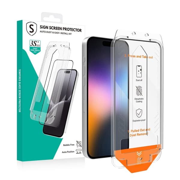 SiGN Näytönsuoja iPhone 17 Pro Max – EZ Apply pölyttömällä asettimella