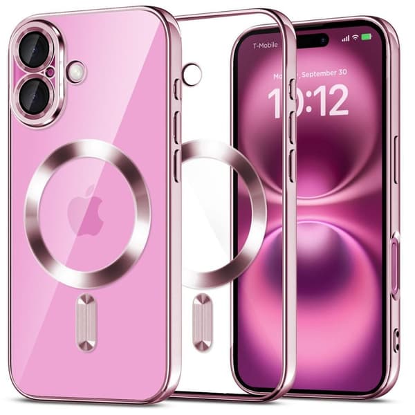 Tech-Protect MagFlex MagSafe Skal för iPhone 16 - Transparent/Rosa