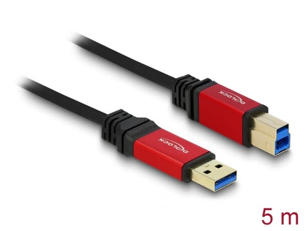 Delock USB 5 Gbps -kaapeli USB-A uros - USB 5 Gbps USB-B uros 5m Premium