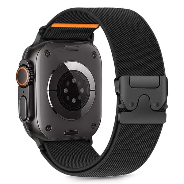 Tech-Protect Nylon Clasp Urrem til Apple Watch 44/45/46/49 mm - Sort