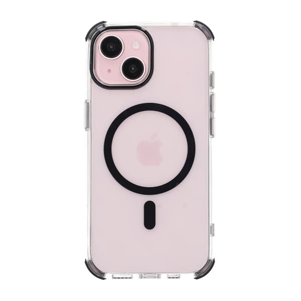 iPhone 15 Rvelon Mobilcover Magnet med Kantbeskyttelse - Sort