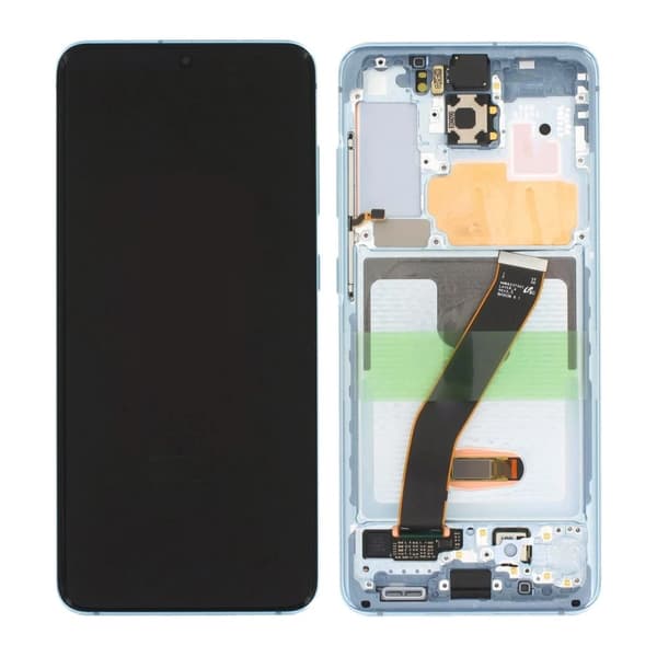 Samsung Galaxy S20 LCD-skærm med touch og frontpanel Cloud Blue