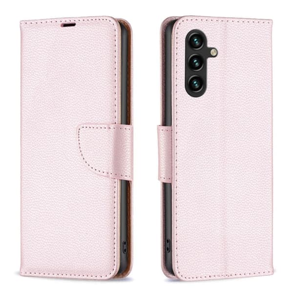Samsung Galaxy A35 5G Plånboksfodral Litchi PU-läder - Grå