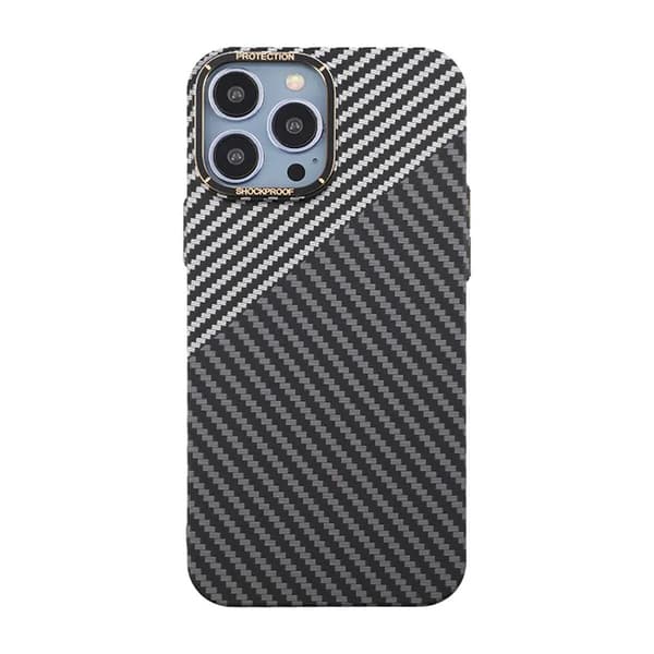 Kolfiber Skal iPhone 13 Pro Max - Svart & Vit