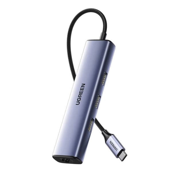 UGREEN USB-C Hubb till 3x USB-A Hubb & RJ45 Ethernet-adapter