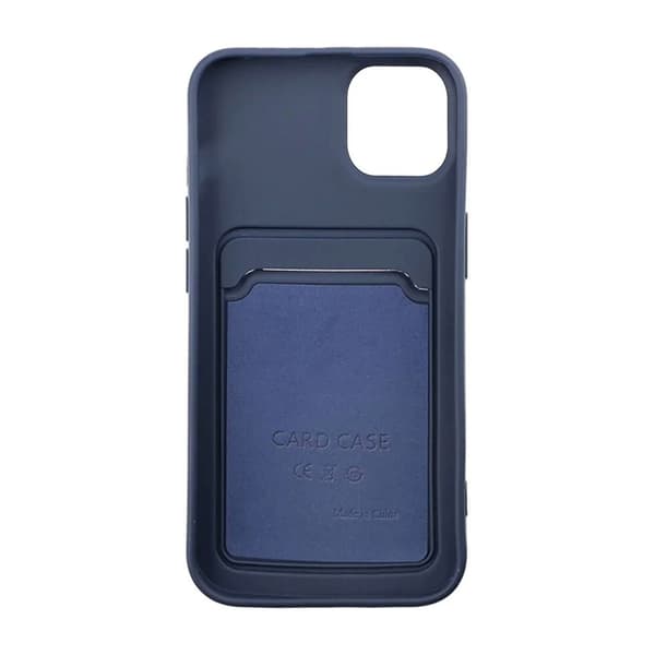 iPhone 12 Mini Silikonskal med Korthållare - Blå