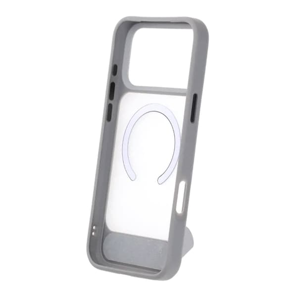 Black Feather Inclined Bracket Magnetic Case - iPhone 17 Pro Max Gray