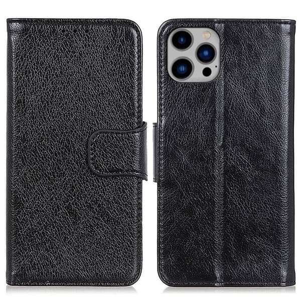 Spaltlæder Nappa cover til iPhone 14 Plus - Sort