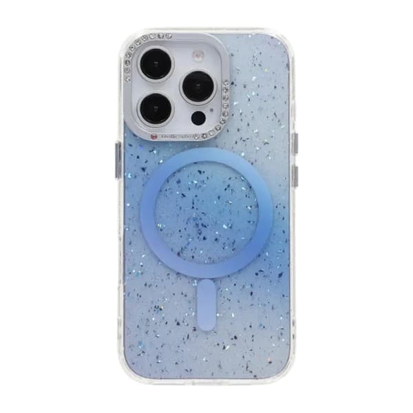 Glitter Diamond Magneettikotelo - iPhone 16 Pro Sininen