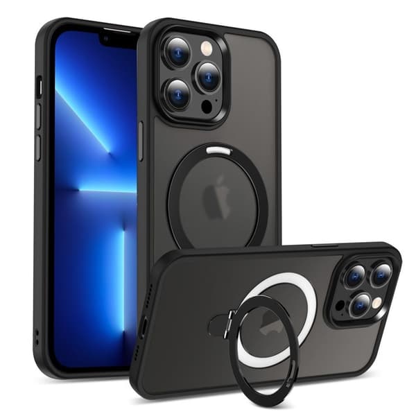IPhone 13 Pro Max cover med ring - Sort