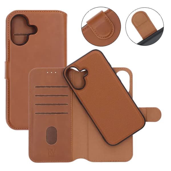 RV Magnetisk Wallet Case iPhone 17 Brun
