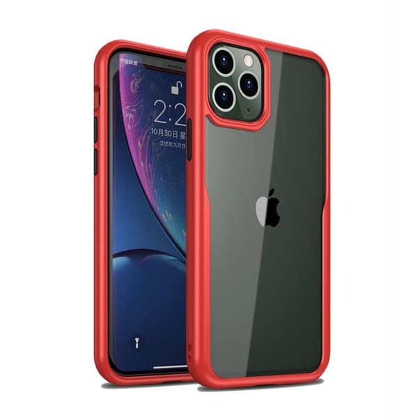 Stöttåligt Mobilskal iPhone 11 Pro Max - Transparent/Röd