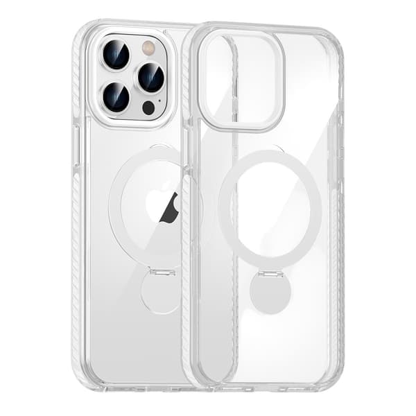 MagSafe Cover til iPhone 14 Pro - Transparent hvid med ringholder