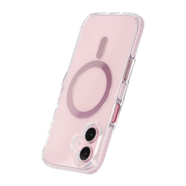 iPhone 16 Mobilcover Magnet Dobbelt Beskyttelse - Pink