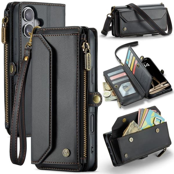 CASEME iPhone 16 Plus Cover med 10 Kortlommer - Sort