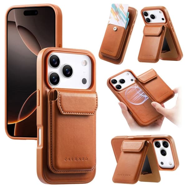 CASENEO iPhone 18 Pro Max/17 Pro Max MagSafe Pung Etui - Brun
