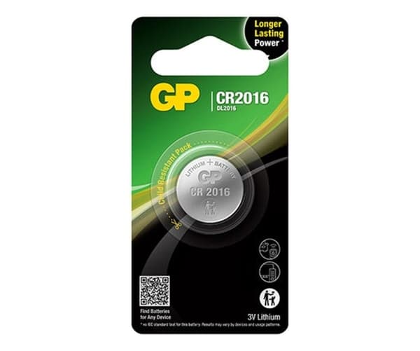 GP knapcellebatteri, Lithium, CR2016, 1-pak