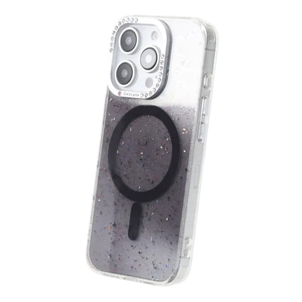 Glitter Diamant Magnetisk Cover - iPhone 16 Pro Max Sort