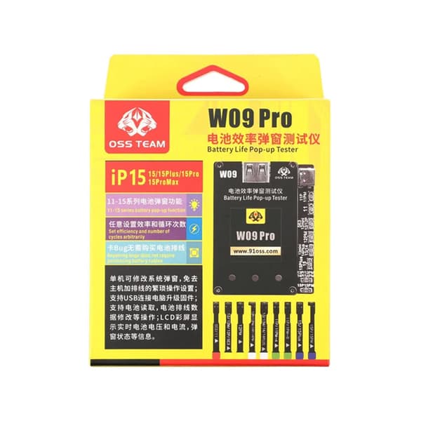 OSS W09 Pro V3 Batteri Pop-Up Tester iPhone 11-15 Pro Max