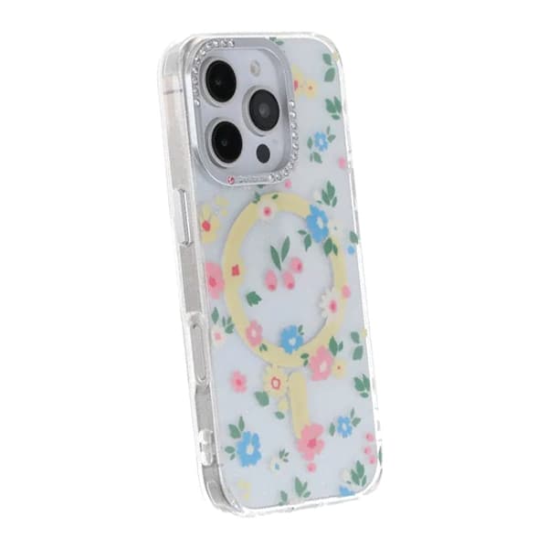 Blomstret cover med MagSafe til iPhone 16 Pro Max - Gul