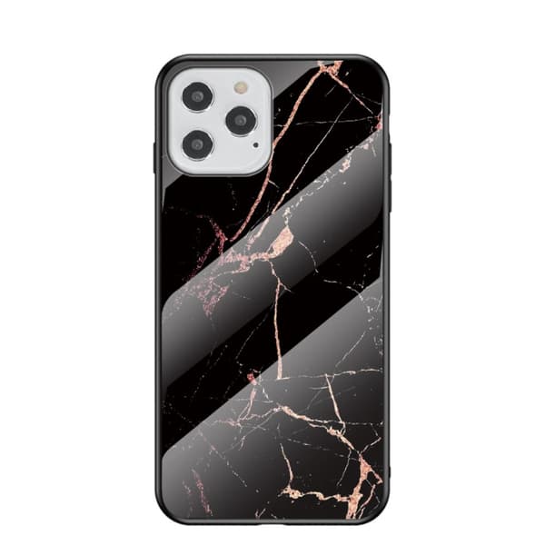 Marmor Cover til iPhone 12 /12 Pro - Sort/Gul
