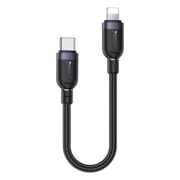 Yesido CA187 USB-C til Lightning hurtigopladningskabel 0,3m – Sort