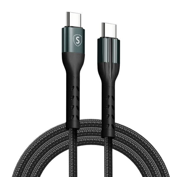 SiGN Cafule USB-C til USB-C, QC 3.0, USB-C PD, 3A, 60W, 2m - Grå/Sort