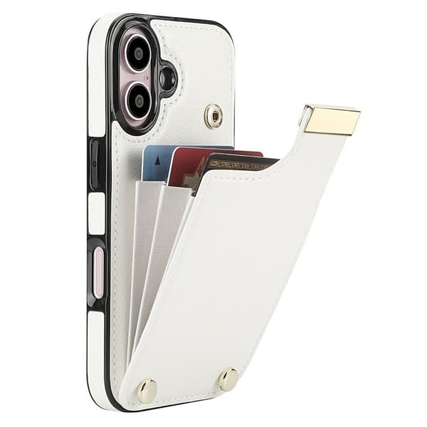 iPhone 16 Plus Wallet etui i PU læder - Hvid